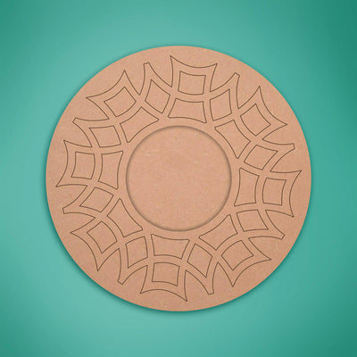 Ready to Paint MDF Pre-marked Mandala Tealight Holders - 3495