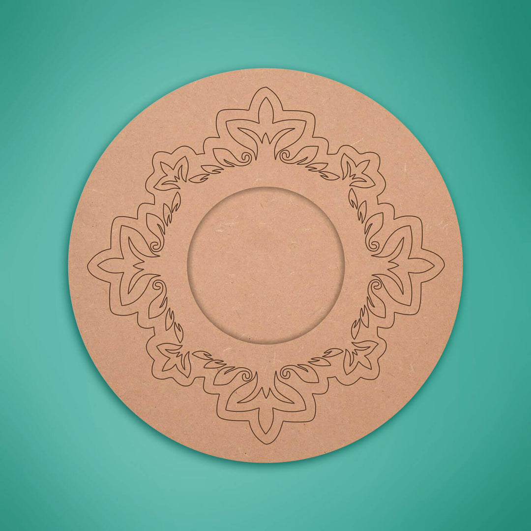 Ready to Paint MDF Pre-marked Mandala Tealight Holders - 3497