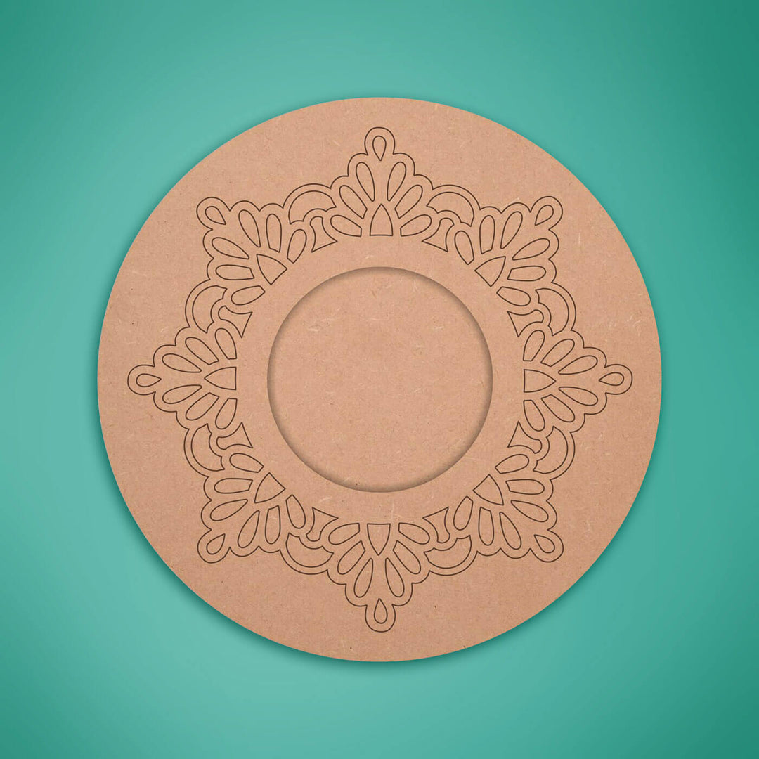 Ready to Paint MDF Pre-marked Mandala Tealight Holders - 3500