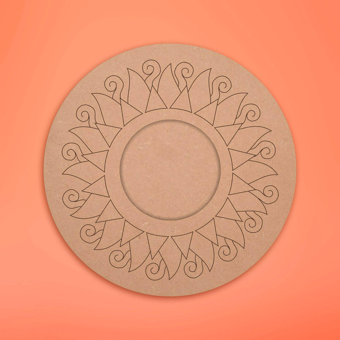 Ready to Paint MDF Pre-marked Mandala Tealight Holders - 3503