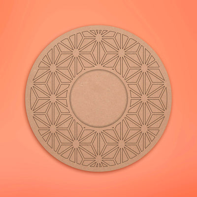 Ready to Paint MDF Pre-marked Mandala Tealight Holders - 3506