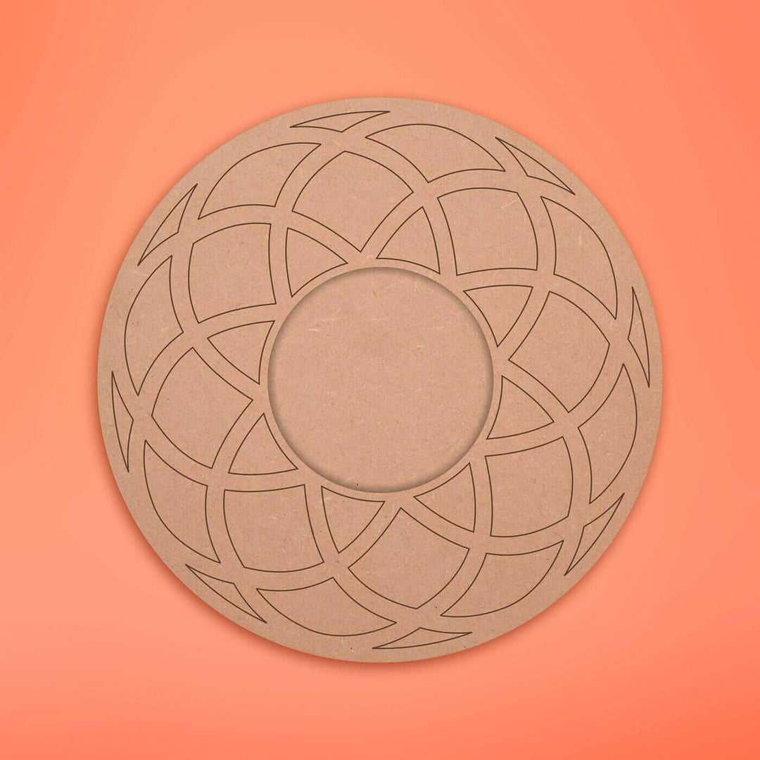 Ready to Paint MDF Pre-marked Mandala Tealight Holders - 3507