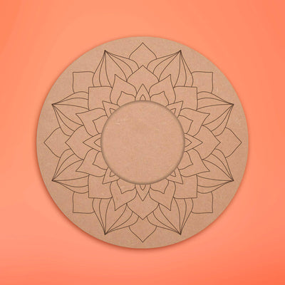 Ready to Paint MDF Pre-marked Mandala Tealight Holders - 3508
