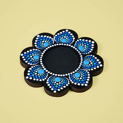 Flower-Shaped MDF Mandala Art Tealights - Set of 2