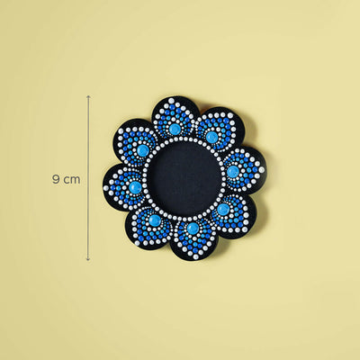 Flower-Shaped MDF Mandala Art Tealights - Set of 2