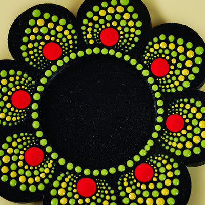Flower-Shaped MDF Mandala Art Tealights - Set of 2