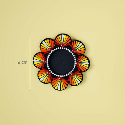 Flower-Shaped MDF Mandala Art Tealights - Set of 2