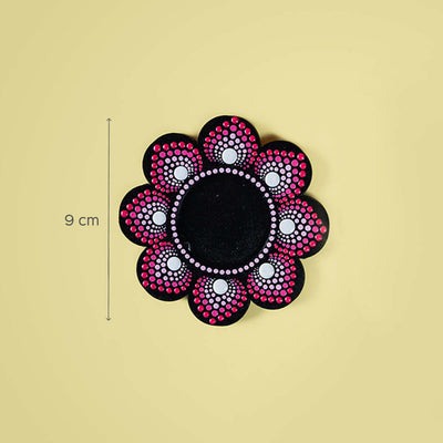 Flower-Shaped MDF Mandala Art Tealights - Set of 2