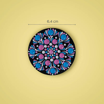 Handpainted Mandala Dot Art MDF Fridge Magnet