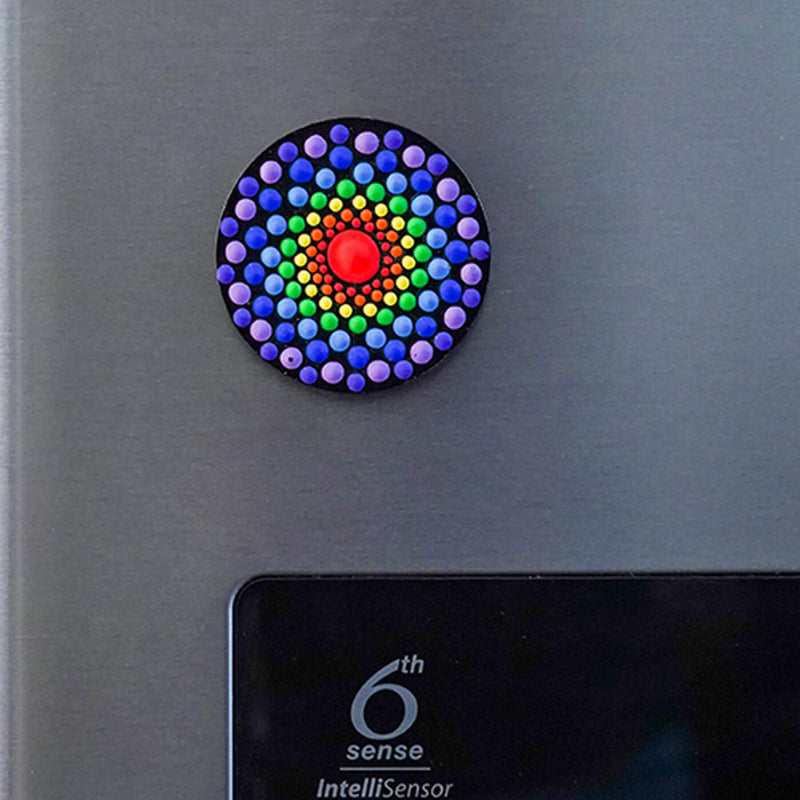 Handpainted Mandala Dot Art MDF Fridge Magnet