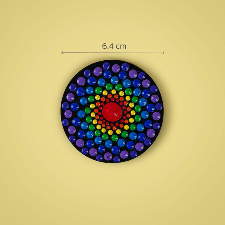 Handpainted Mandala Dot Art MDF Fridge Magnet