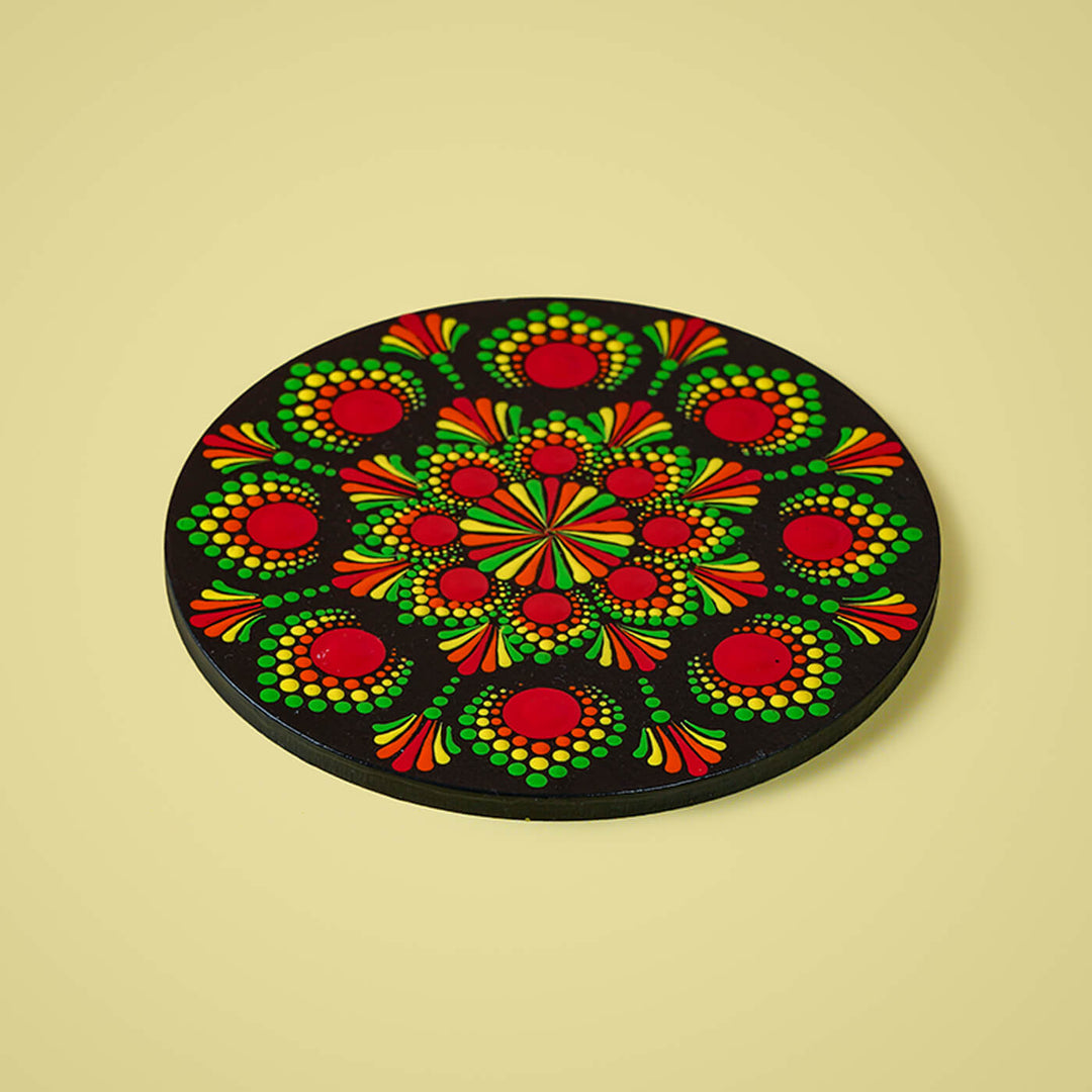 Mandala Art MDF Round Coasters - Set of 4