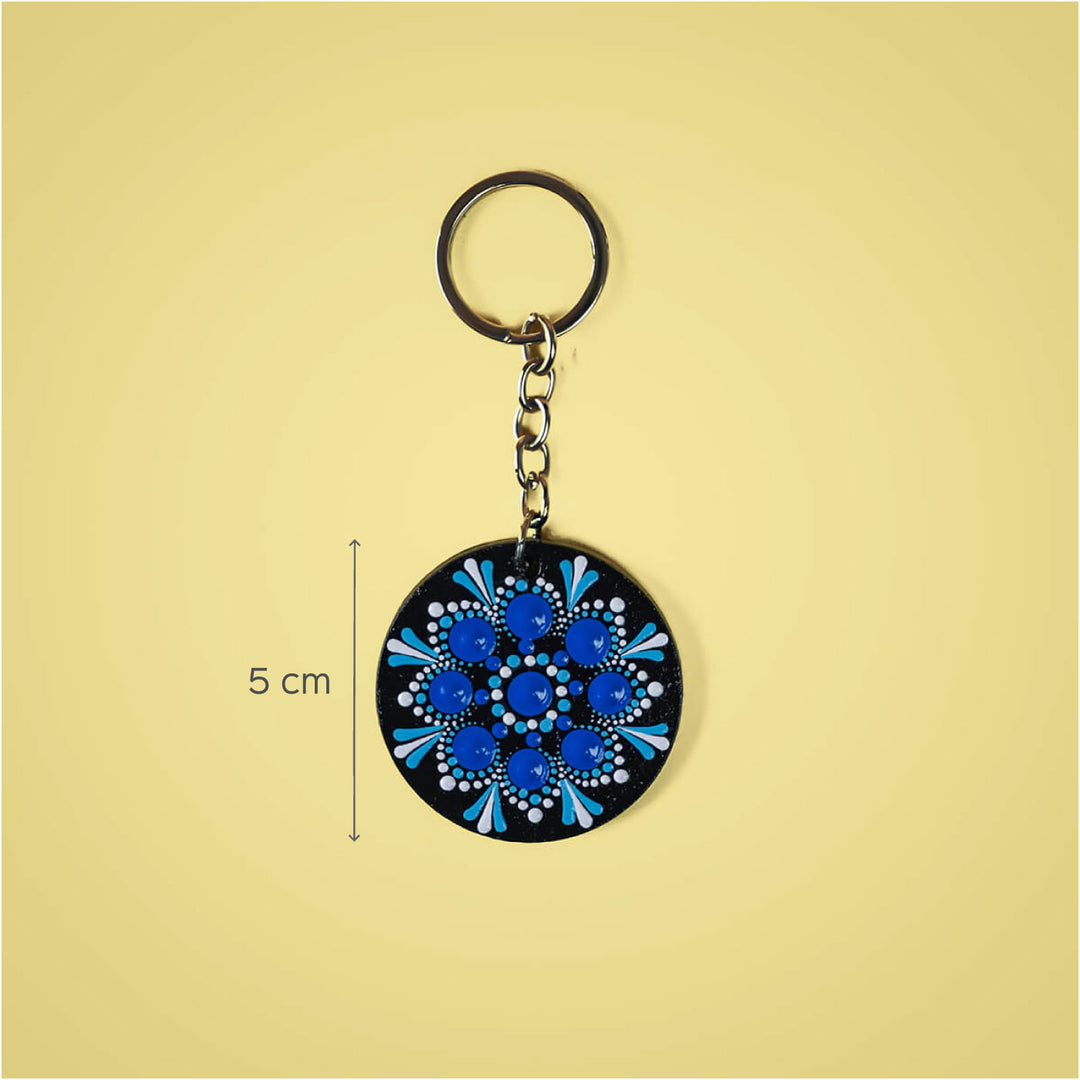 Mandala Art MDF Keychain