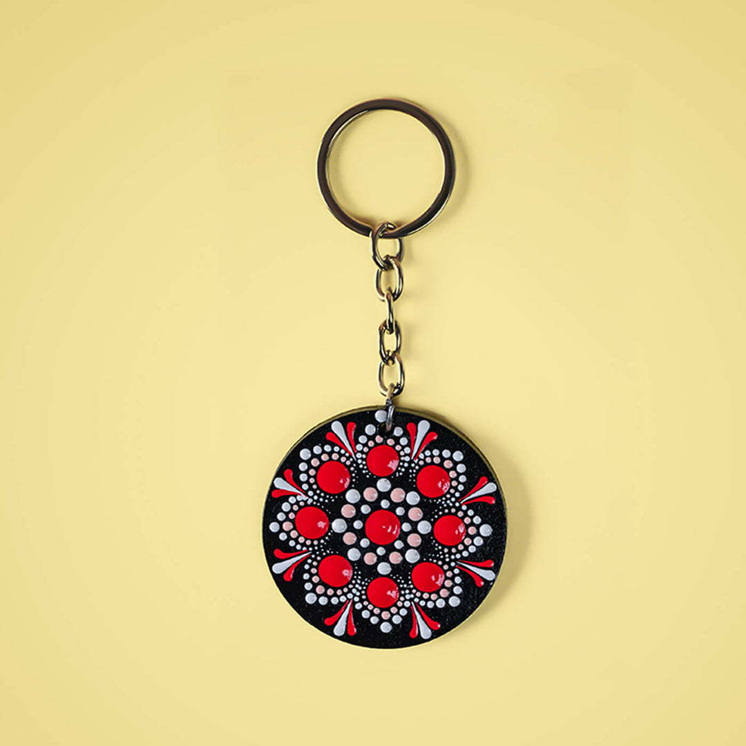 Mandala Art MDF Keychain