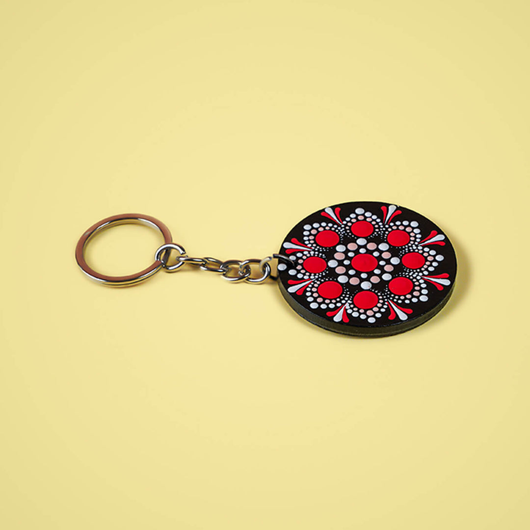 Mandala Art MDF Keychain