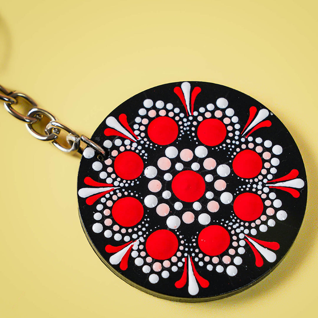 Mandala Art MDF Keychain