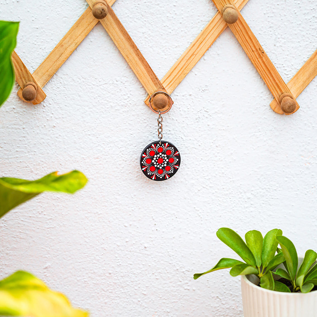 Mandala Art MDF Keychain