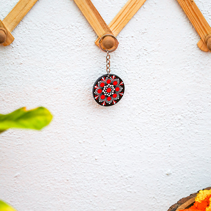 Mandala Art MDF Keychain