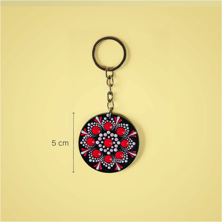 Mandala Art MDF Keychain