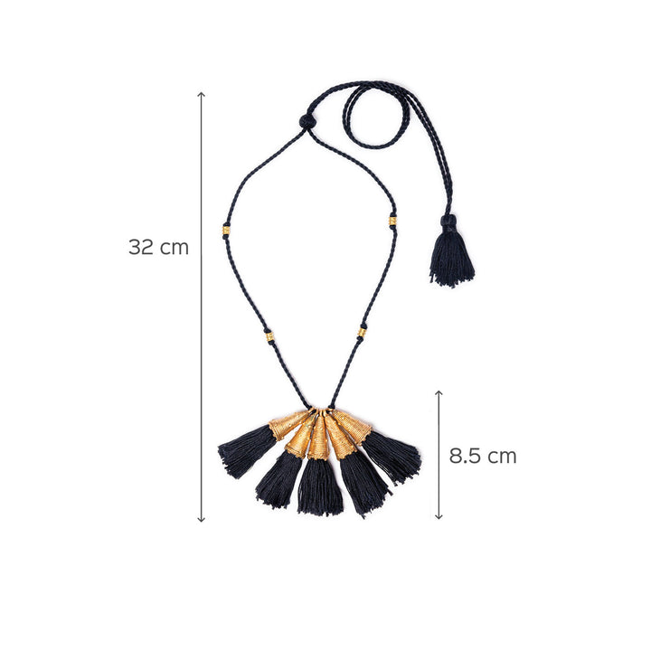 Contemporary Handmade Five Pendant Brass Necklace