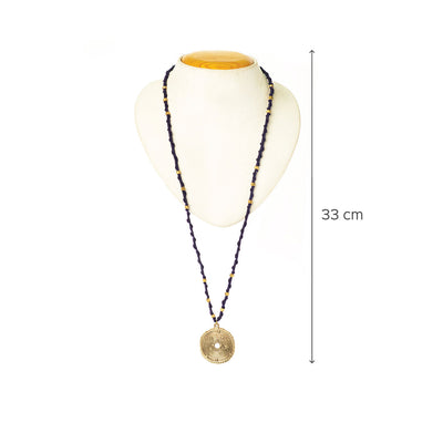 Contemporary Handmade Blue Long Octa Beaded Necklace