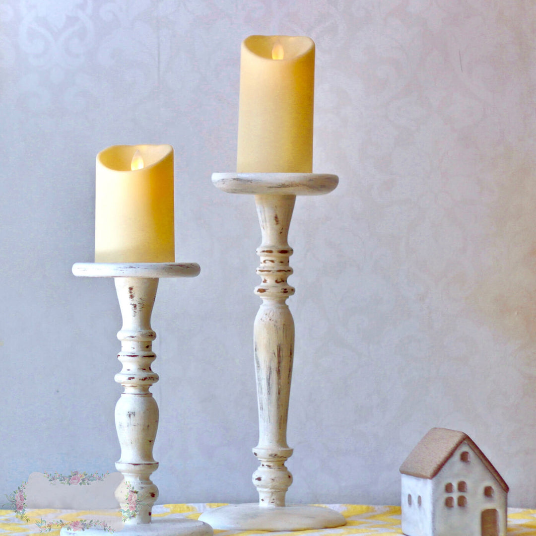 Minimalistic Handcrafted Teak Wood Candle Holders - Set of 2