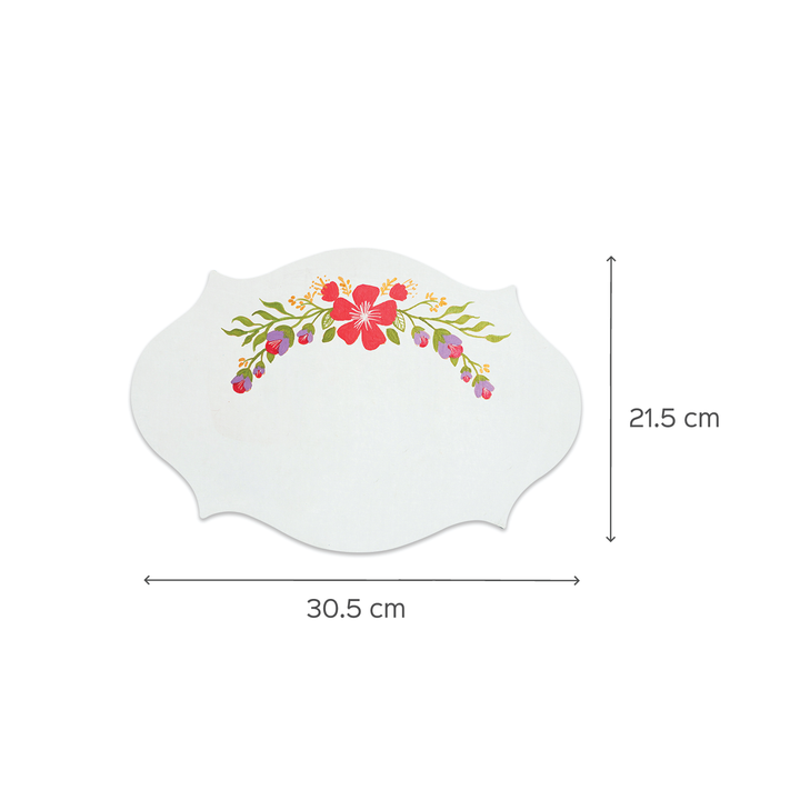 Handpainted Victorian Rectangle Floral Theme Kids' Nameplate