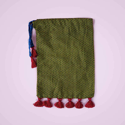 Handstitched Khun Potli with Tassels - Green