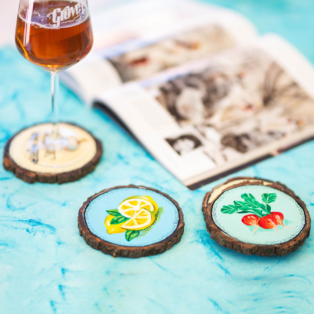 Quirky Bark Coasters - Set of 4 - Zwende