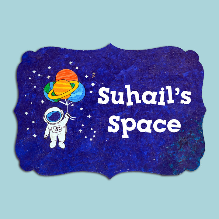 Handpainted Victorian Rectangle Space Theme Kids' Nameplate