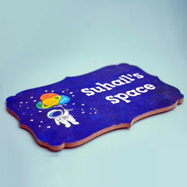 Handpainted Victorian Rectangle Space Theme Kids' Nameplate