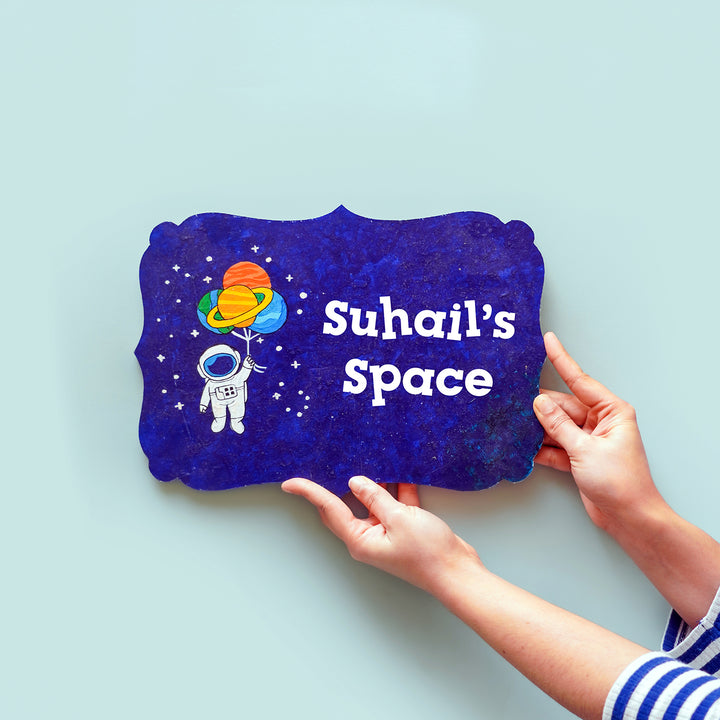 Handpainted Victorian Rectangle Space Theme Kids' Nameplate