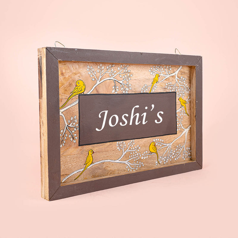 Hand-painted Parrot Design Nameboard