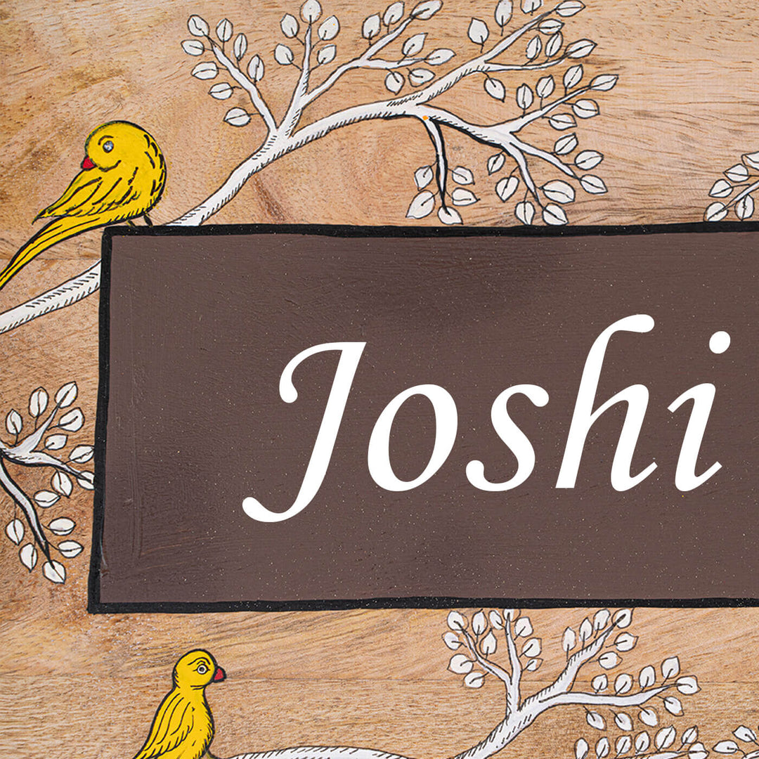 Hand-painted Parrot Design Nameboard