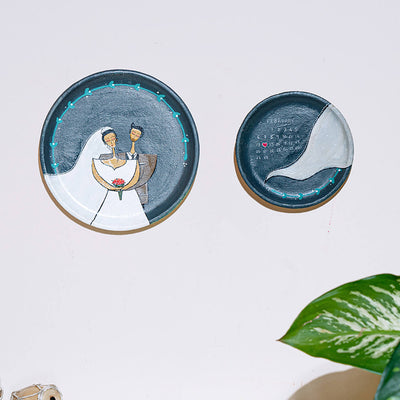 Set Of 2 Wall Plates With Wedding Date