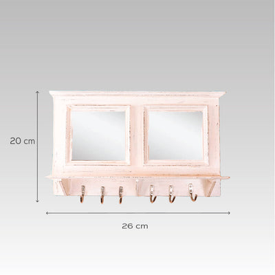 Mirror Key Holder with Shelf (2 Mirrors)