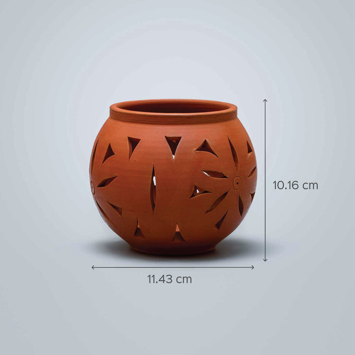 Handmade Terracotta Round Tealight Holder