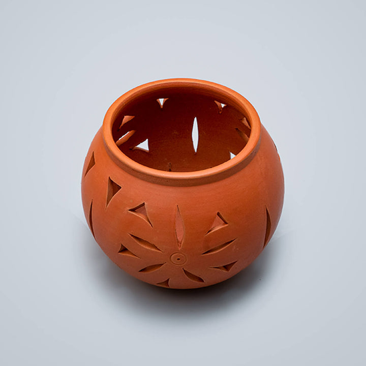 Handmade Terracotta Round Tealight Holder