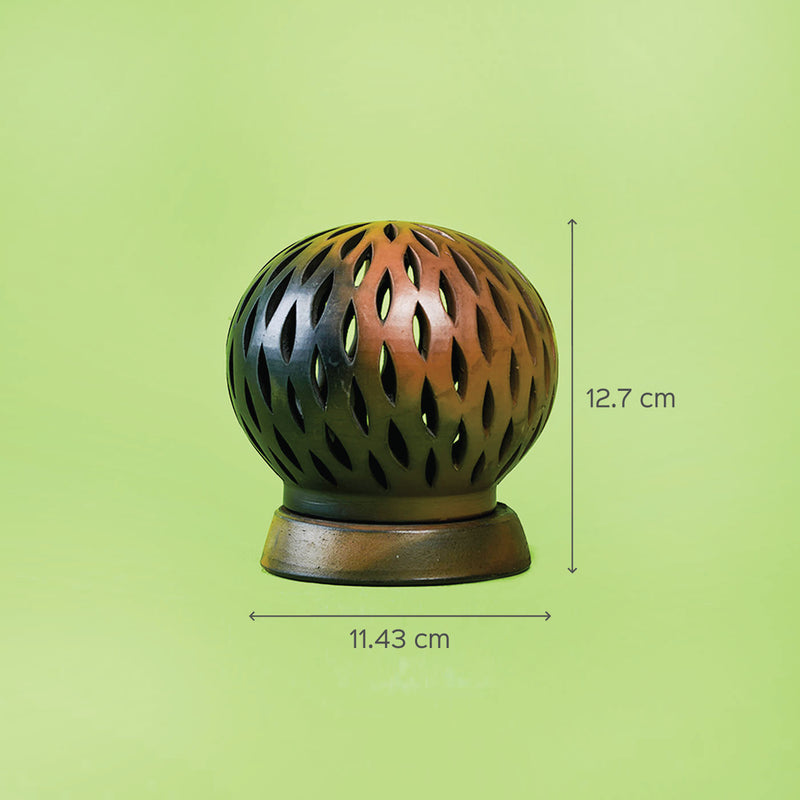 Handcrafted Terracotta Semi-Oval Tealight Holder