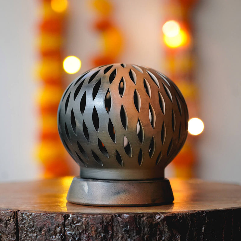 Handcrafted Terracotta Semi-Oval Tealight Holder
