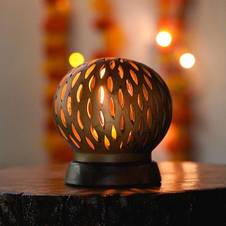 Handcrafted Terracotta Semi-Oval Tealight Holder