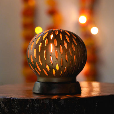 Handcrafted Terracotta Semi-Oval Tealight Holder