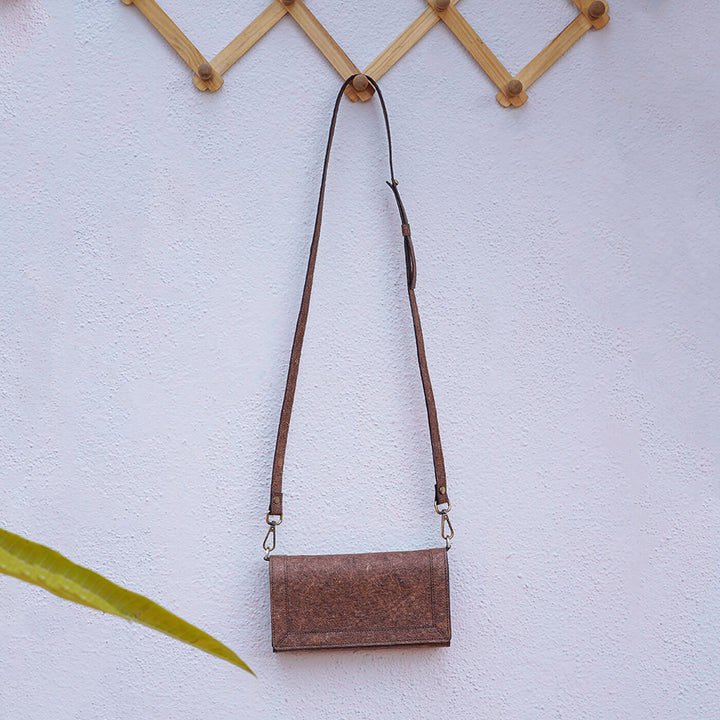 Coconut Leather Purse with Sling