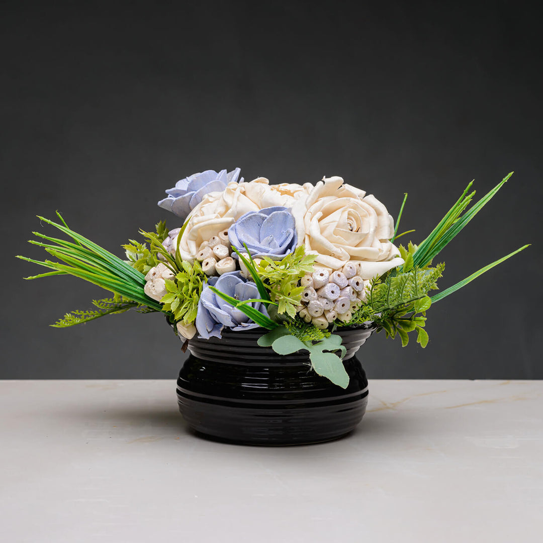 Handcrafted Solawood Flowers "Morning Angel" Floral Arrangement