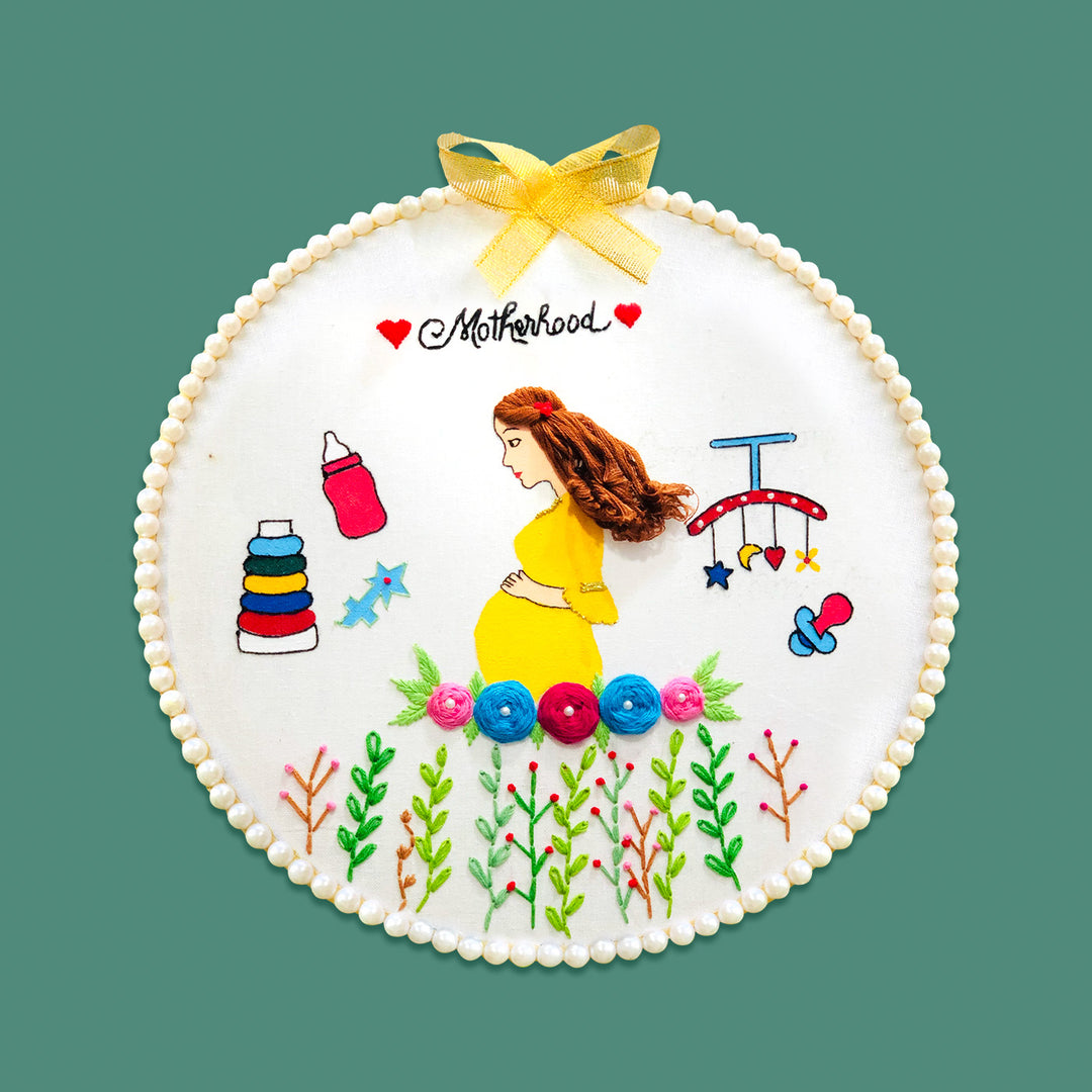 Hand Embroidered Personalized Baby Shower Hoop