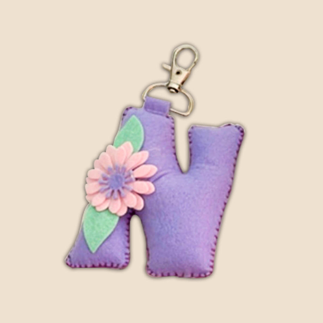 Colourful Personalized Felt Initial Keychain / Bag Charm