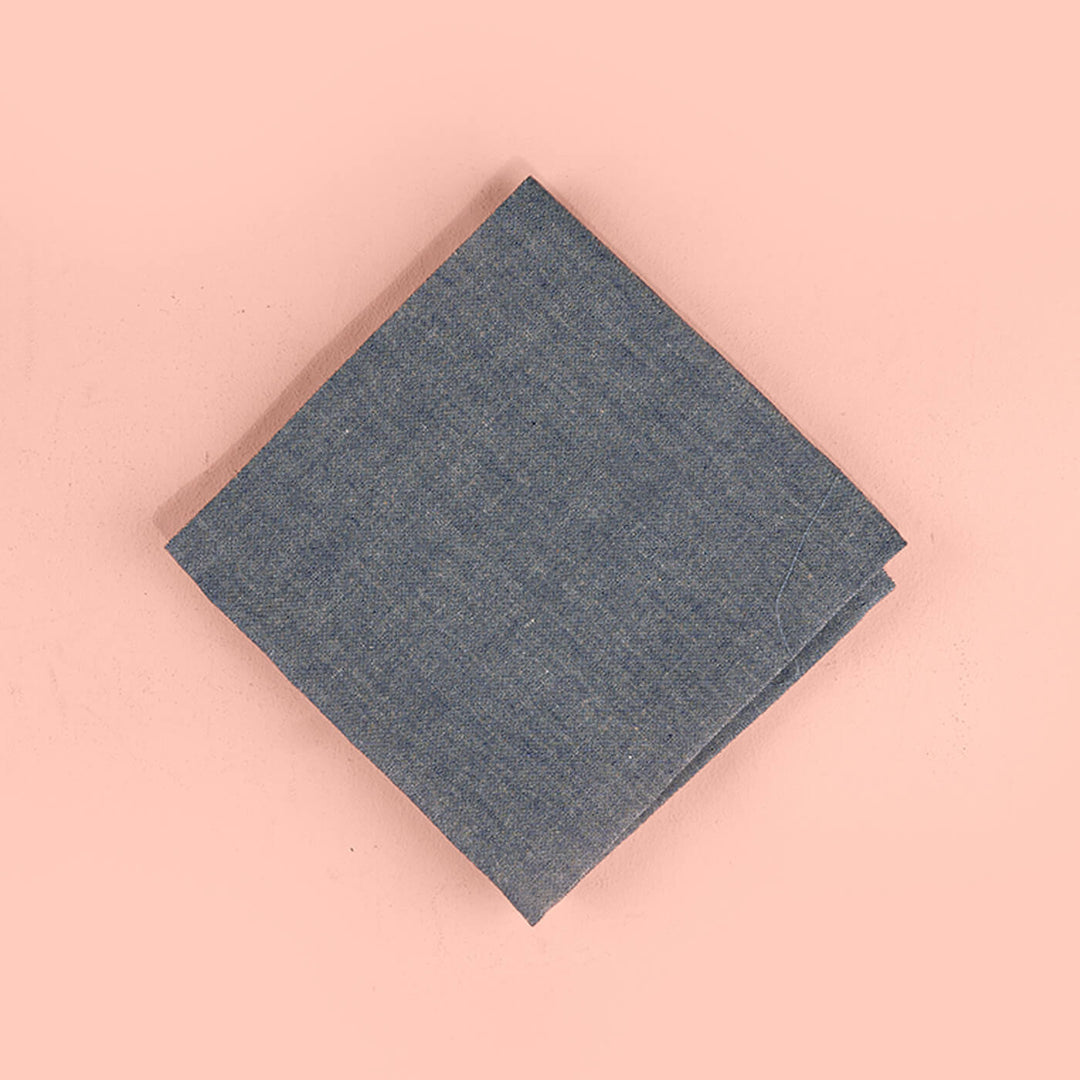 100% Cotton Chambray Woven Grey Napkins - Set of 4