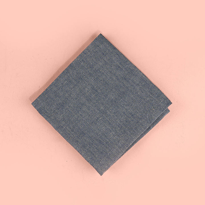 100% Cotton Chambray Woven Grey Napkins - Set of 4