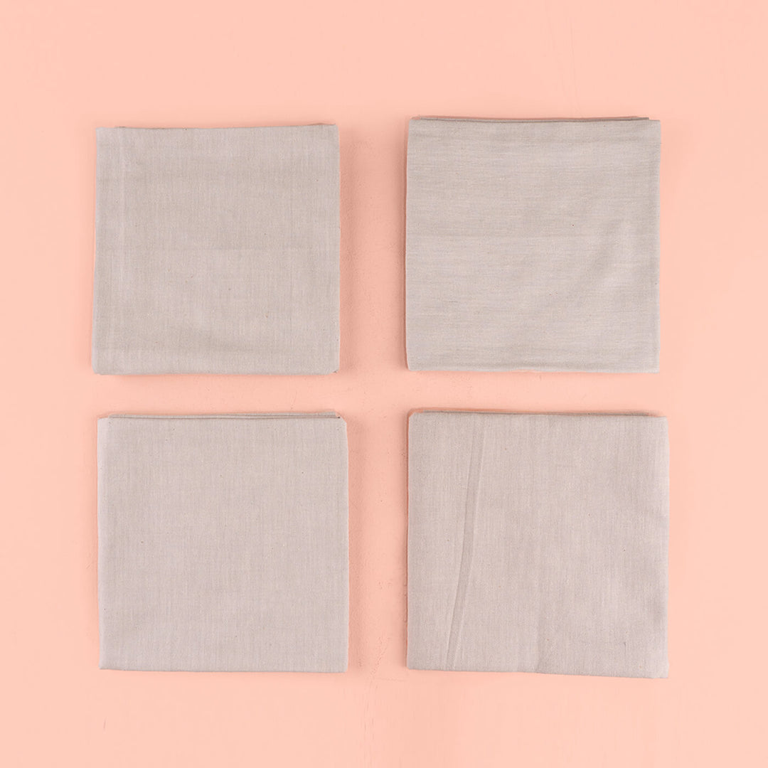 100% Cotton Chambray Woven Beige Napkins - Set of 4