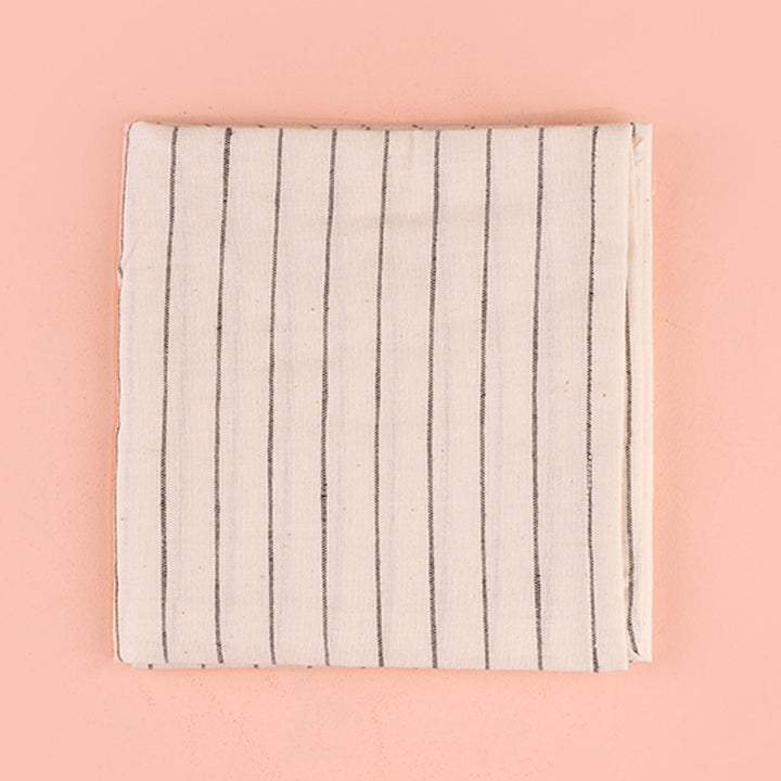 100% Cotton Striped Woven White Napkins - Set of 4